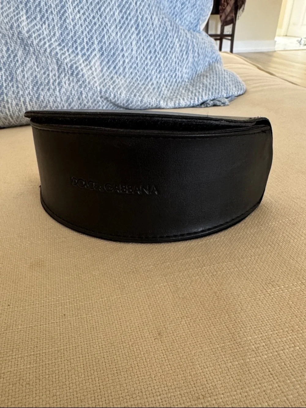 DOLCE & GABBANA Vegan Leather Big Sport Sunglass Eyeglass Case Black